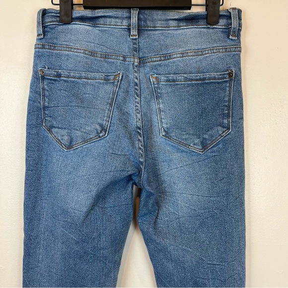Kensie Jeans Vintage Luxe High Rise Skinny Raw Hem Distressed Jeans Size 4/27 - Picture 6 of 12
